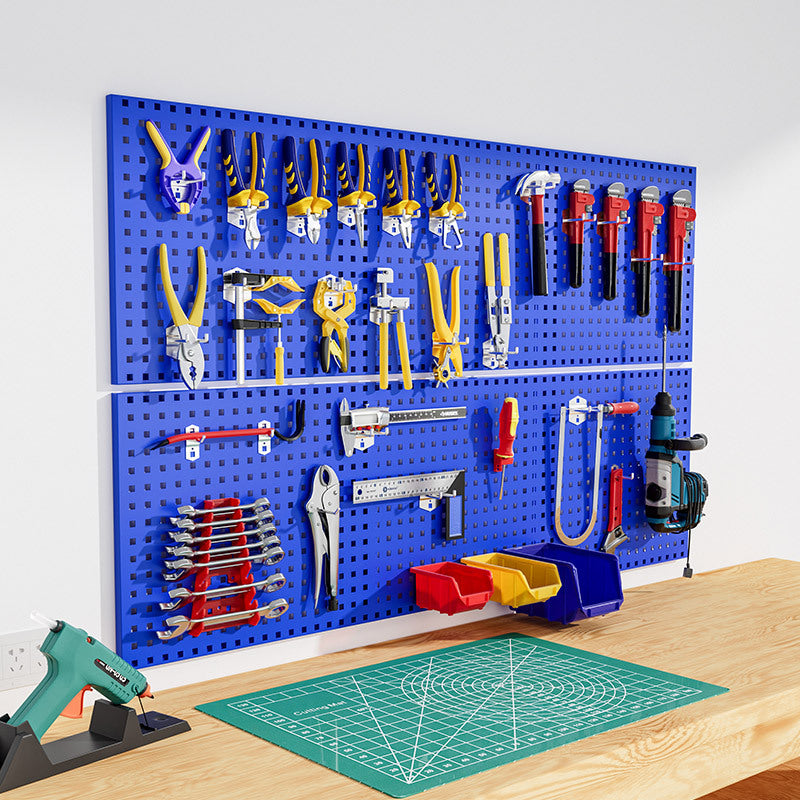 ProGrid Square Hole Pegboard - Heavy-Duty Metal Wall Panel with Multi-Size & Shelf-Compatible Design