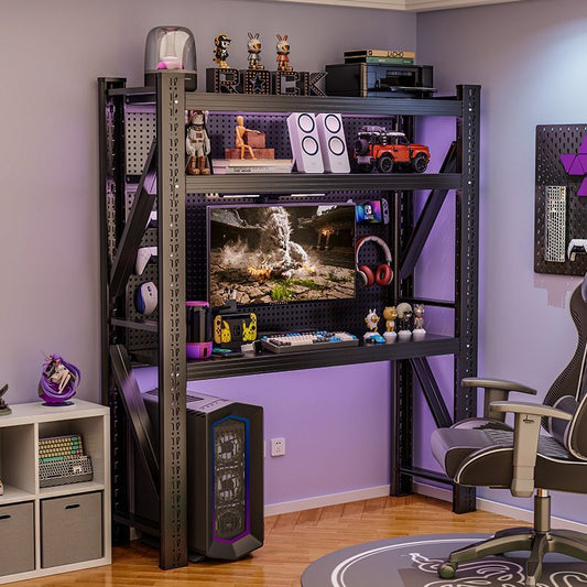 ProGrid Square Hole Pegboard - Heavy-Duty Metal Wall Panel with Multi-Size & Shelf-Compatible Design