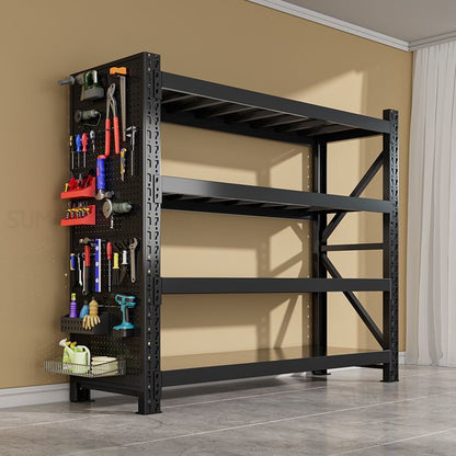 ProGrid Square Hole Pegboard - Heavy-Duty Metal Wall Panel with Multi-Size & Shelf-Compatible Design