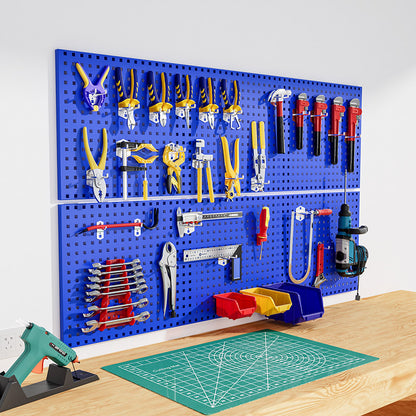 ProGrid Square Hole Pegboard - Heavy-Duty Metal Wall Panel with Multi-Size & Shelf-Compatible Design
